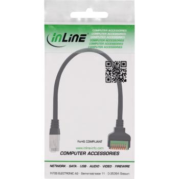 Preview: InLine® RJ45 Stecker an Push-In-Klemme, 8-polig, Cat.5e, 15cm Kabel