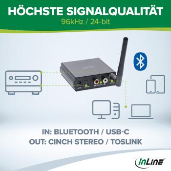 InLine® Bluetooth 5.1 HiFi-Receiver & USB DAC, mit LCD