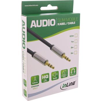 Preview: InLine® Slim Audio Kabel Klinke 3,5mm ST/ST, Stereo, 3m
