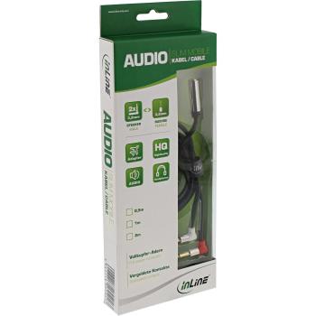 Preview: InLine® Slim Audio Kopfh. Flugz.-Adapterkab., 2x3,5mm ST / 3,5mm BU 3pol., 0,15m