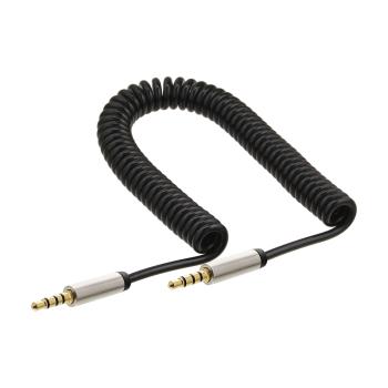 Preview: InLine® Slim Audio Spiralkabel Klinke 3,5mm ST/ST, 4-polig, Stereo, 0,5m