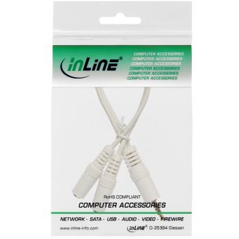Preview: InLine® Klinken Y-Kabel, 3,5mm ST an 2x 3,5mm BU, Stereo, weiß/vergoldet, 0,1m