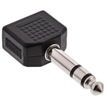 Preview: InLine® Audio Adapter Stereo, 6,3mm Klinke Stecker an 2x 3,5mm Klinke Buchse
