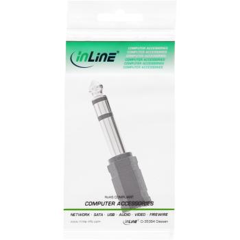 Preview: InLine® Audio Adapter, 6,3mm Klinke Stecker an 3,5mm Klinke Buchse, Stereo