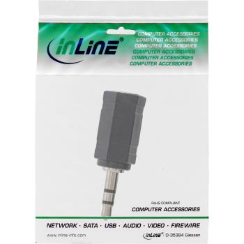 Preview: InLine® Audio Adapter, 2,5mm Klinke Buchse an 3,5mm Stecker, Stereo