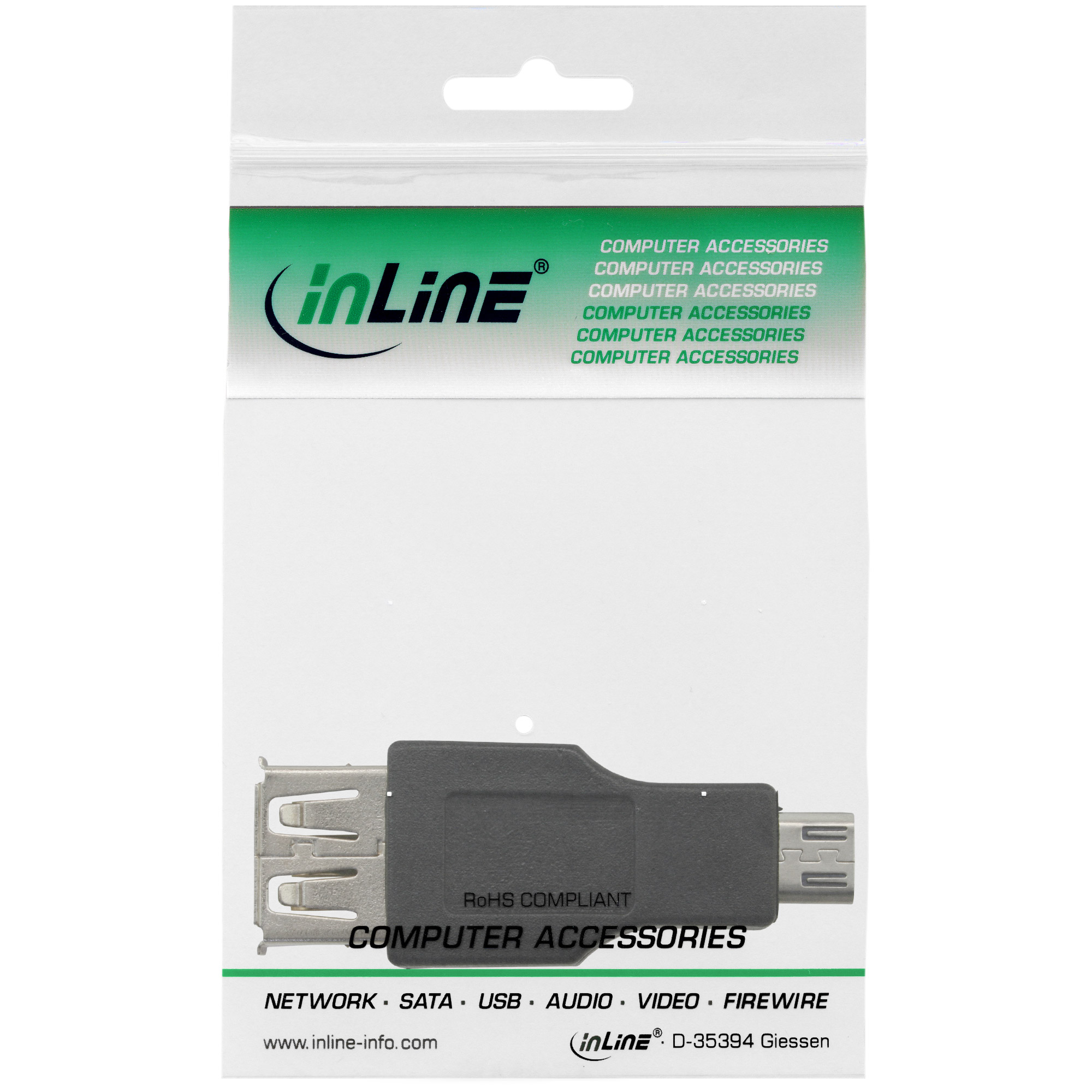 Micro Usb Socket Inline InLine® Micro-USB Adapter, Micro-B Stecker an USB A Buchse