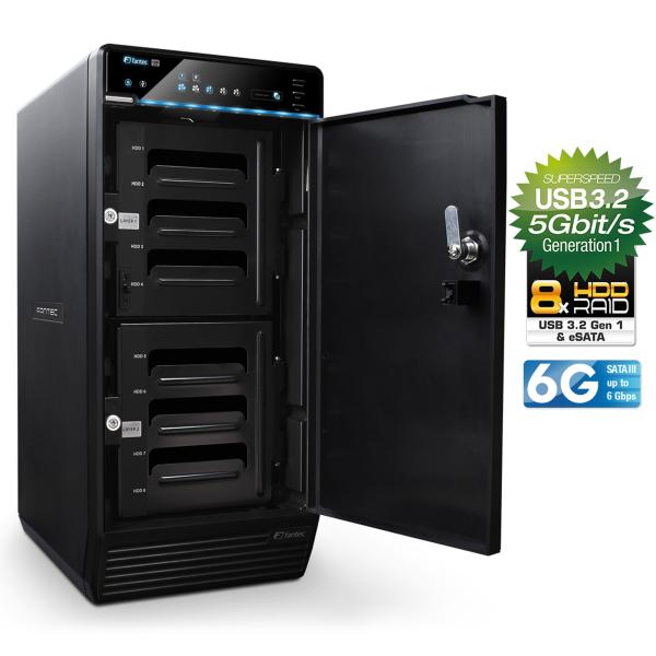 FANTEC QB-X8US3-6G Storagegehäuse 8x3,5" SATA HDD/SSD, USB3.2, eSATA