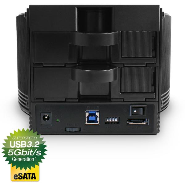FANTEC SQ-X2RU3e 2x 3,5" Gehäuse, SATA zu USB 3.2 + eSATA, RAID, schwarz