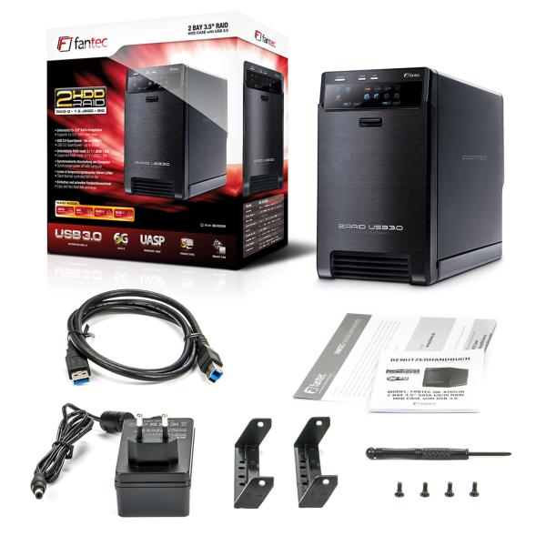 FANTEC QB-X2US3R, HDD-RAID-Gehäuse mit USB 3.2 für zwei SATA-Festplatten
