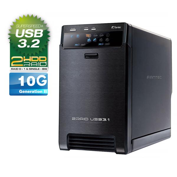 FANTEC QB-X2U31R, 2x 3.5" HDD RAID Gehäuse mit USB 3.2