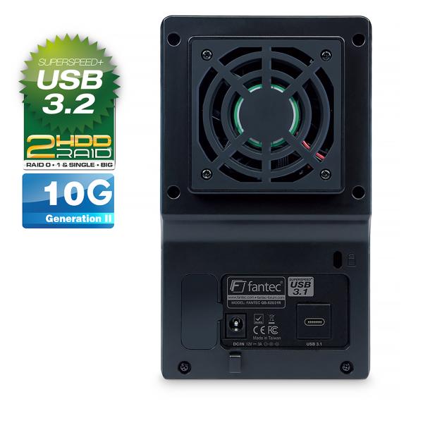 FANTEC QB-X2U31R, 2x 3.5" HDD RAID Gehäuse mit USB 3.2