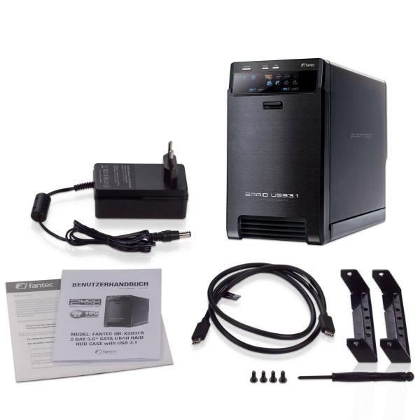 FANTEC QB-X2U31R, 2x 3.5" HDD RAID Gehäuse mit USB 3.2
