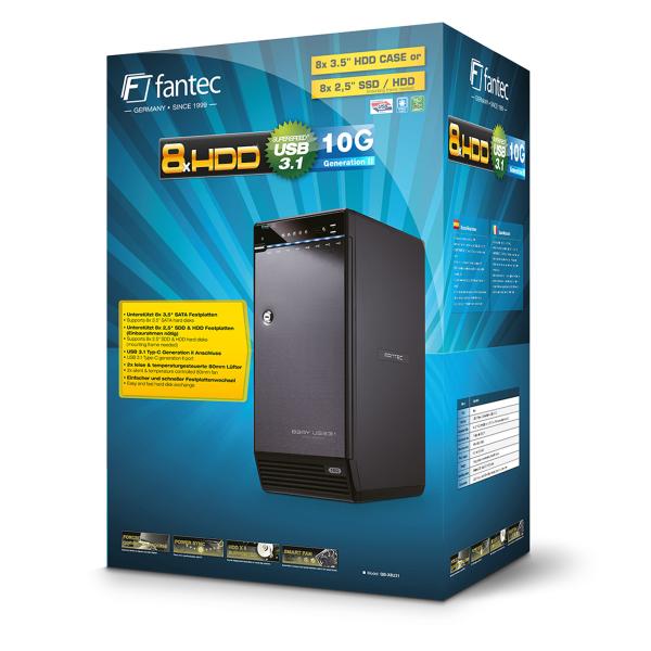 FANTEC QB-X8U31 8x 3.5" HDD Festplattengehäuse USB 3.2