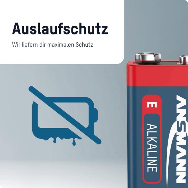 ANSMANN 1515-0000 RED Alkaline-Batterie, 6LR61, 9V-Block (E)