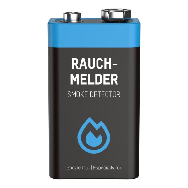 ANSMANN 5021023-01 10-Jahre-Lithiumbatterie für Rauchmelder 9V-E-Block, longlife