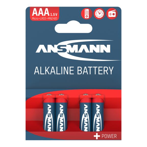 ANSMANN 5015553 RED Alkaline-Batterie, Micro (AAA), LR03, 4er Pack