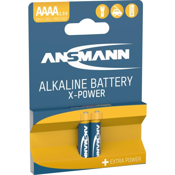 ANSMANN 1510-0005 Alkaline Batterie AAAA, X-Power, 2er-Pack