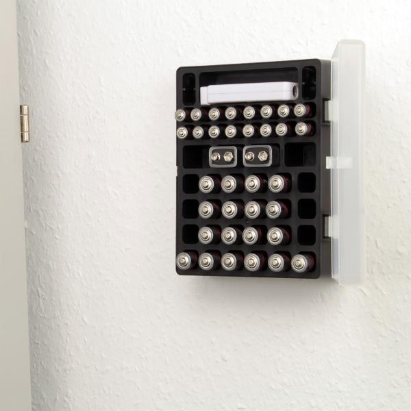 ANSMANN 1900-0041 Aufbewahrungsbox für bis zu 24x AA, 16x AAA und 4x 9V E-Block