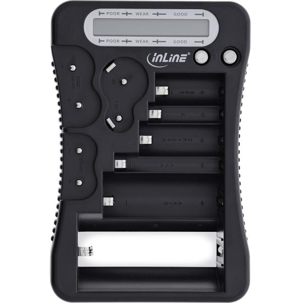 Batterietester mit LCD-Anzeige, für Rund- und Knopfzellen sowie 9V-Block