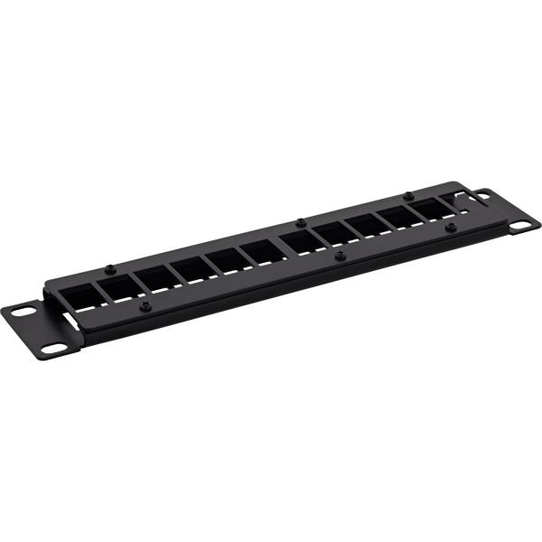 InLine® 10" Leerpanel 12-fach, für Keystone Module, 1HE, schwarz