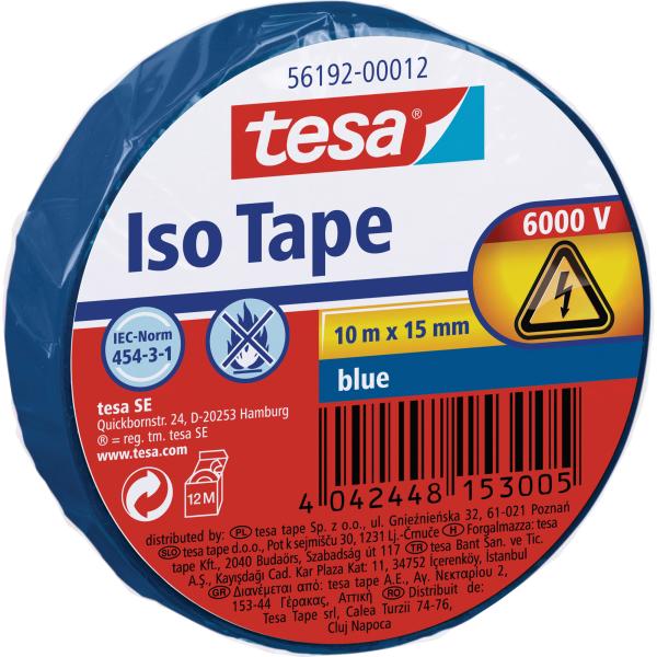 tesa Isolierklebeband, 10m x 15mm, blau