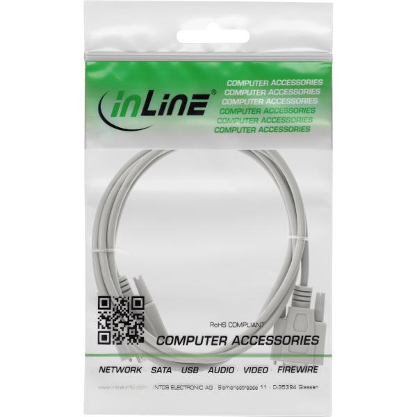 InLine® Serielle Verlängerung, 9pol Stecker / Buchse, vergossen, 1:1 belegt, 5m