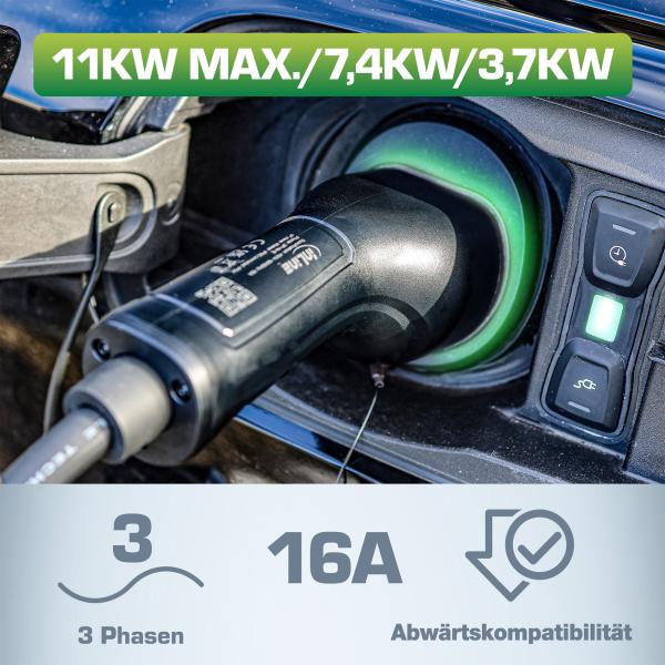 InLine® EV Spiral-Autoladekabel 11kW Typ2, 3-phasig, 5m