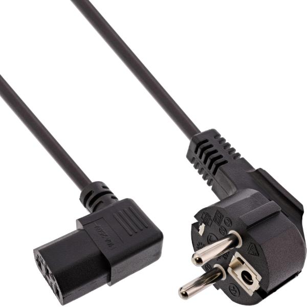 InLine® Netzkabel, Schutzkontakt gew. auf Kaltgerätest. C13 rechts