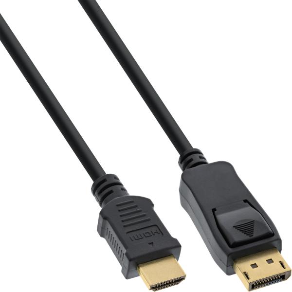 InLine® DisplayPort zu HDMI Konverter Kabel,  4K/30Hz, schwarz, 1m