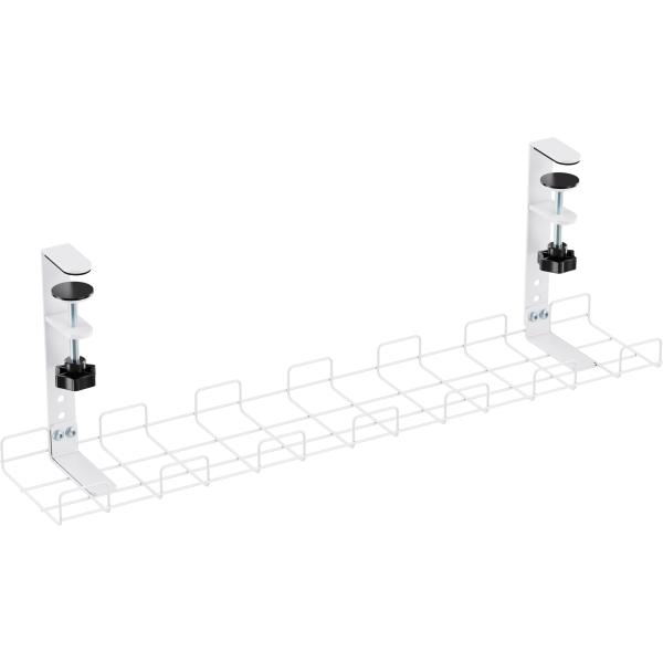 InLine® Kabelführungs-Gitter 60cm für Tischmontage mit Schraubklemmen, weiß