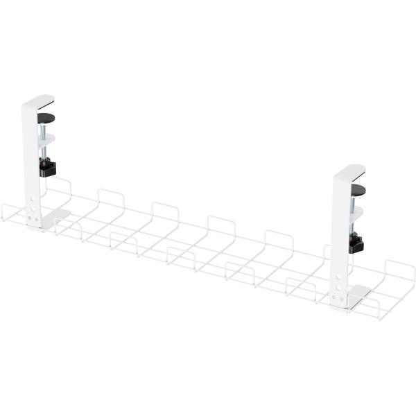 InLine® Kabelführungs-Gitter 60cm für Tischmontage mit Schraubklemmen, weiß