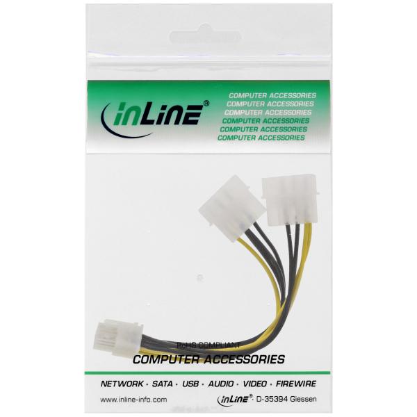 InLine® Stromadapter intern, 2x 4pol zu 8pol für PCIe (PCI-Express) Grafikkarten