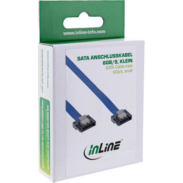 InLine® SATA 6Gb/s Anschlusskabel klein, mit Sicherheitslasche, 0,5m
