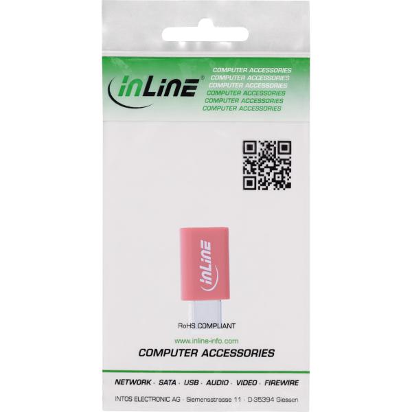 InLine® USB-Datenblocker, Adapter USB-C Stecker an USB-C Buchse, bis 240 W PD