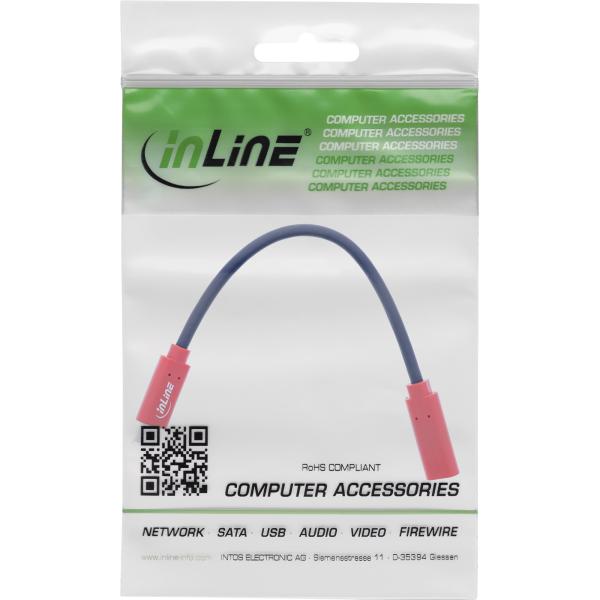 InLine® USB-Datenblocker, Adapterkabel USB-C Stecker an Buchse, 0,2 m, 240 W PD