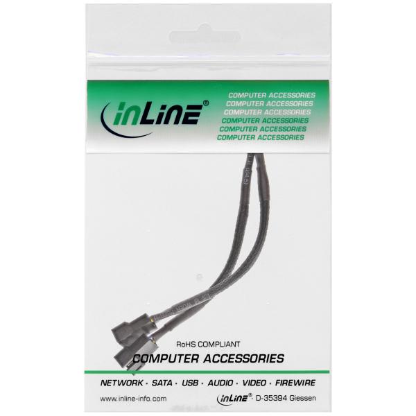 InLine® Y-Kabel für Lüfter PWM, 4pol Molex  1 Stecker / 2 Buchse, 0,15m