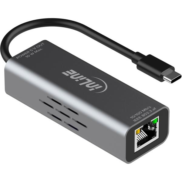 InLine® USB-C zu RJ45 PoE-Adapter, mit Überspannungsschutz
