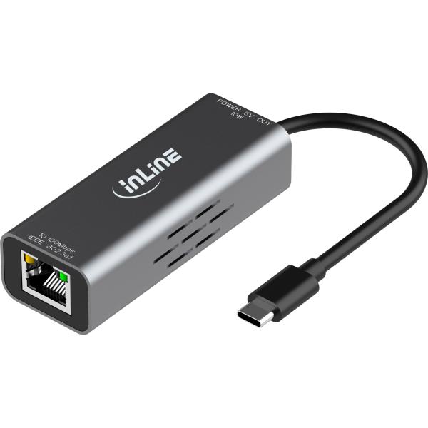 InLine® USB-C zu RJ45 PoE-Adapter, mit Überspannungsschutz