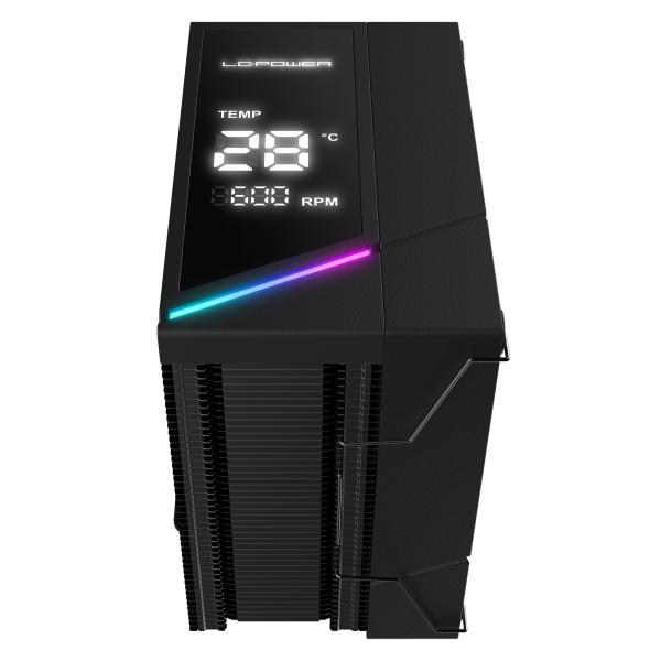 LC-Power LC-CC-120-DB6 DIGI, Gaming CPU-Kühler mit Heatpipes, Intel/AMD bis 230W