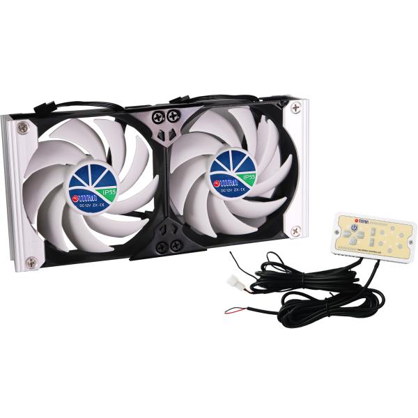 Titan TTC-SC20(B)V2+ Kühlschrank-Doppellüfter 120x25mm IP55, Timer Gleichrichter