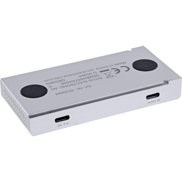 InLine® 4-Port Magnetic USB Hub, 2x USB-C, 2x USB-A, 10Gb/s, Aluminiumgehäuse