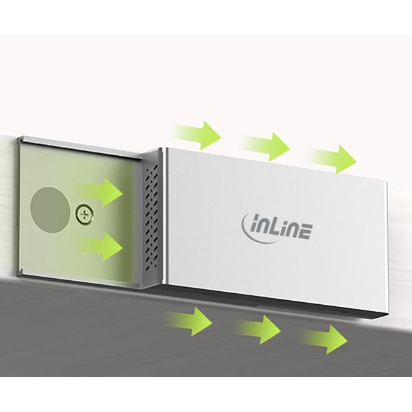 InLine® 4-Port Magnetic USB Hub, 2x USB-C, 2x USB-A, 10Gb/s, Aluminiumgehäuse