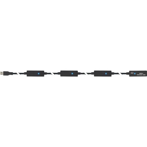 InLine® USB 3.2 Gen.1 Aktiv-Verlängerung, Stecker A an Buchse A, schwarz, 20m