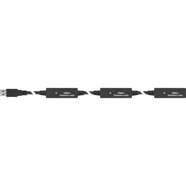InLine® USB 3.2 Gen.1 Aktiv-Verlängerung, USB-A Stecker an USB-C Buchse, 10m