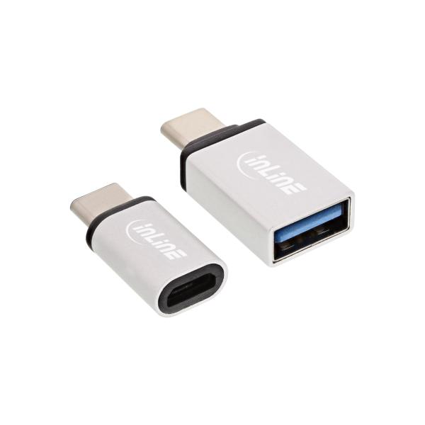 InLine® USB Adapter-Set USB-C an USB 2.0 Micro-B & USB 3.2 Gen.1 USB-A