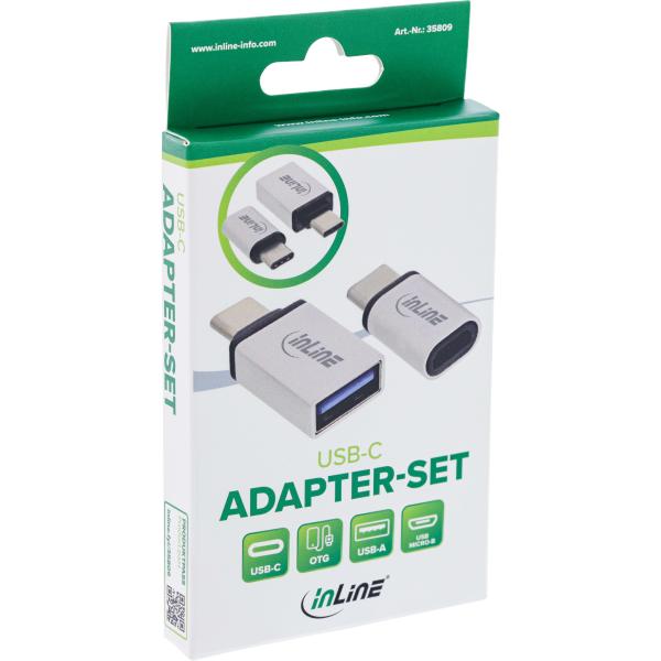 InLine® USB Adapter-Set USB-C an USB 2.0 Micro-B & USB 3.2 Gen.1 USB-A