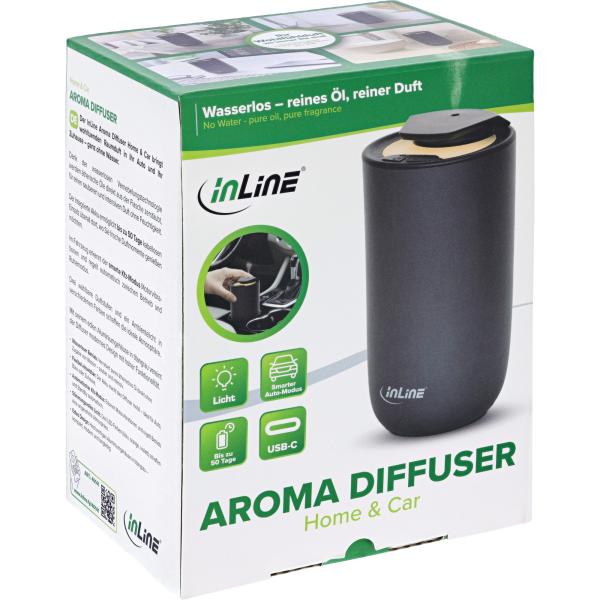 InLine® Aroma Diffuser Home & Car, wasserlos, Ambientelicht, Akku