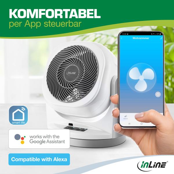 InLine® SmartHome Ventilator rotierend, weiß