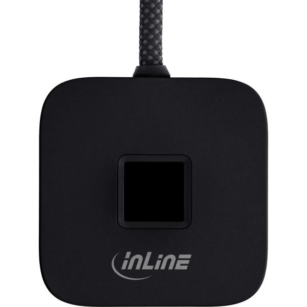 InLine® USB Fingerabdruckscanner mit Hub, Windows Hello kompatibel 1,5m schwarz