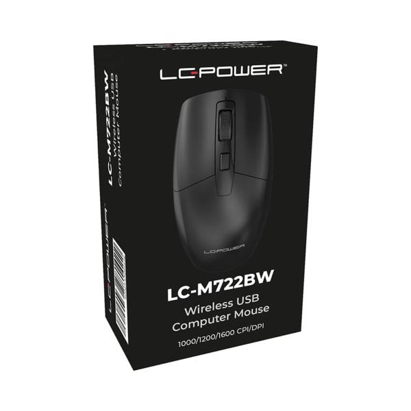 LC-Power LC-M722BW, optische Funk-Maus, DPI einstellbar, schwarz